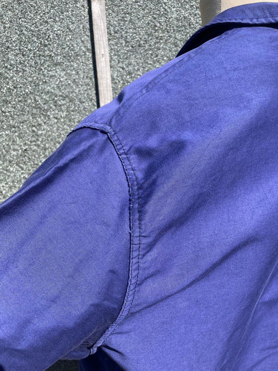 Un-worn French Navy Blue Moleskin Cotton Workwear Jacket, Vintage